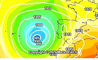 borrasca entre Portugal y las Azores