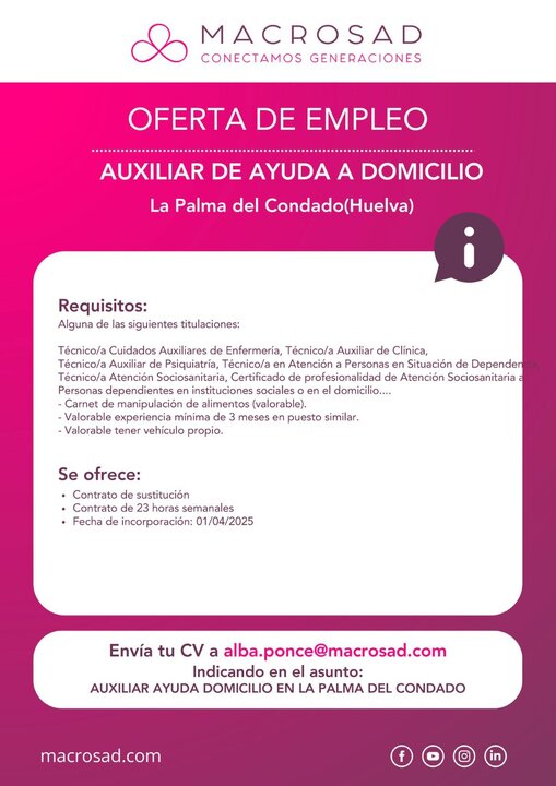 Oferta de empleo Macrosad