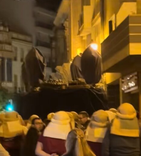 Ensayo Semana Santa en Huelva. Fuente: TikTok de pabloarazo