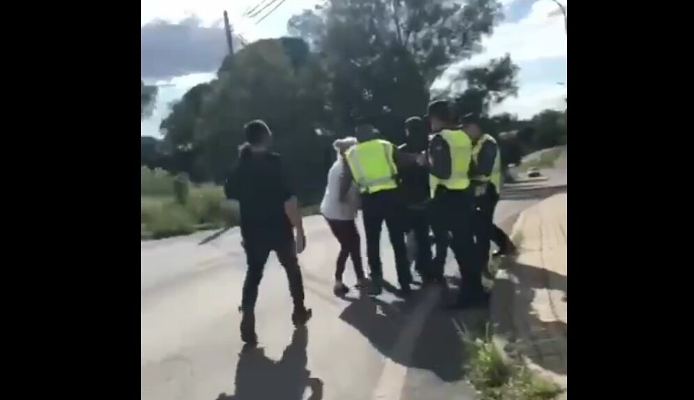Uno de los momentos del suceso en Alto de la Mesa de Riotinto