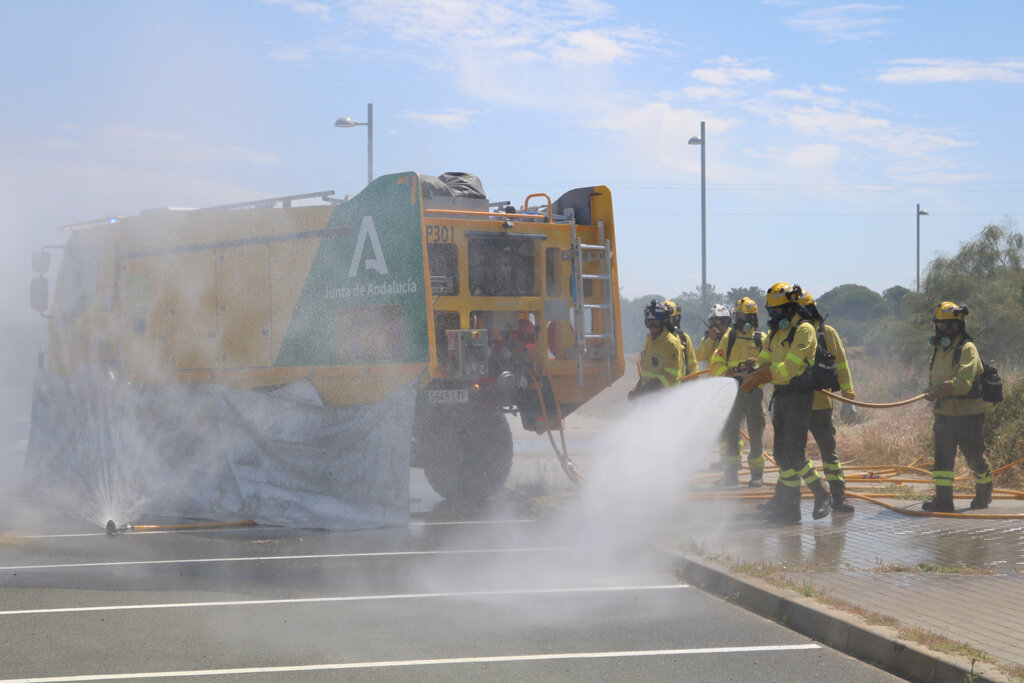 simulacro del incendio