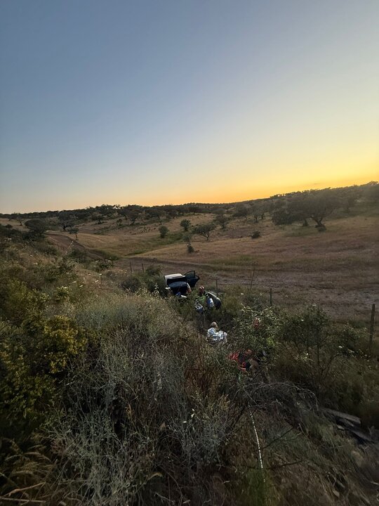 Accidente en Villanueva de los Castillejos. Fuente: SAB Bomberos Huelva Provincia