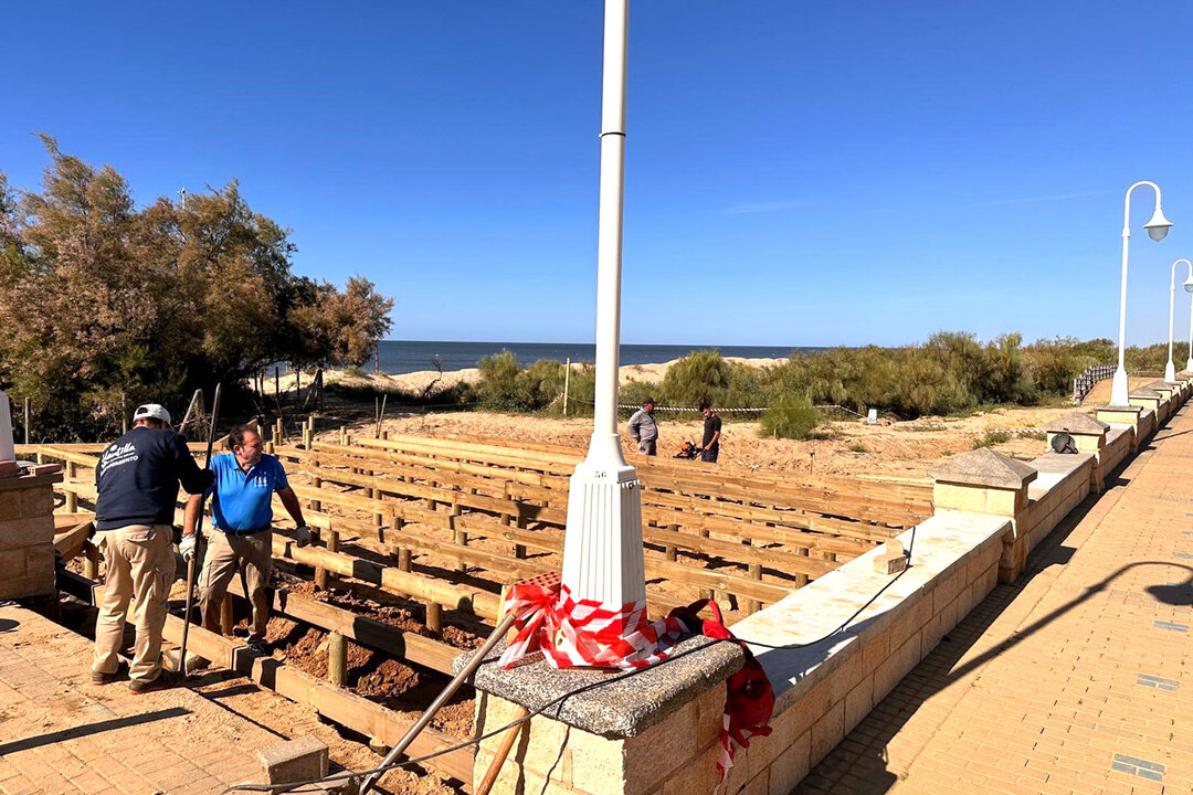 Obras en Islantilla. Fuente: Facebook Islantilla