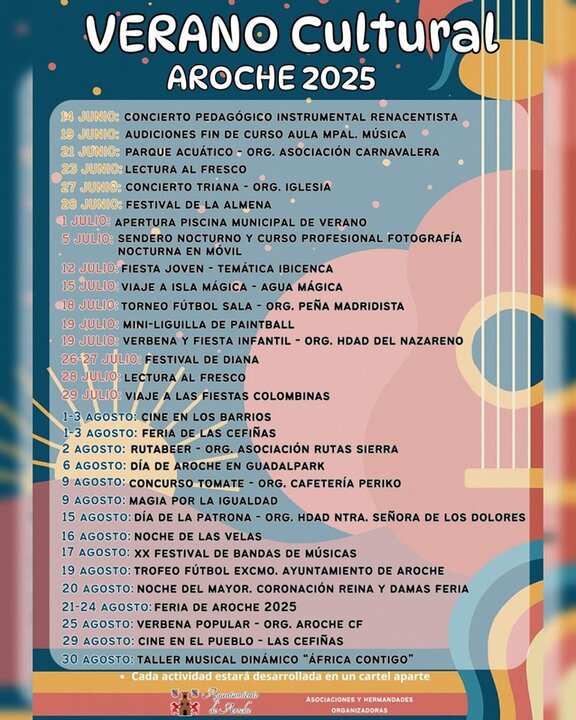 Programa de actividades de verano. Ayuntamiento de Aroche