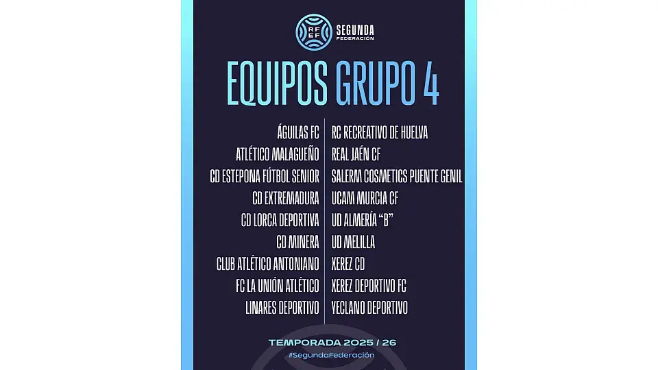 Grupo 4 2 RFEF. Fuente: Federación Española de Fútbol