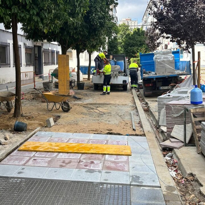 Obras en el barrio de La Hispanidad. Fuente: Ayto. Huelva