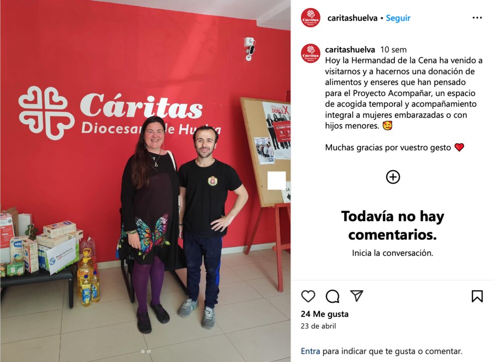 Fuente: Instagram de Cáritas Huelva.