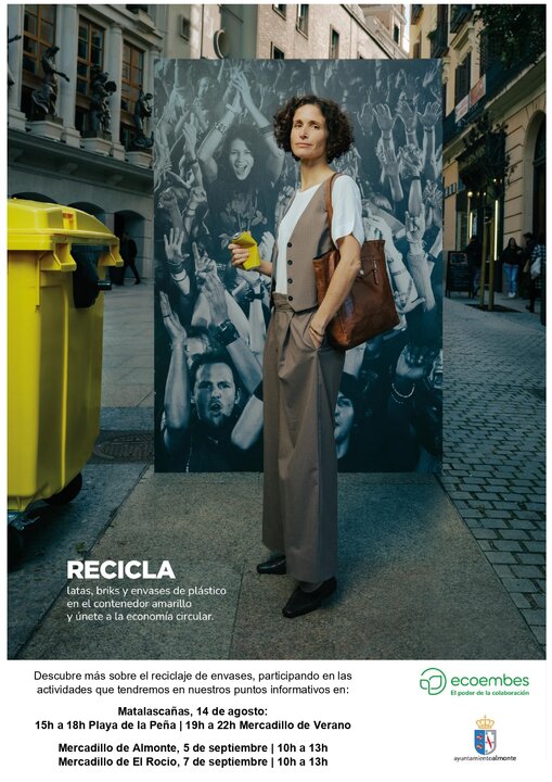Cartel de la campaña de reciclaje de Almonte con Ecoembes. Fuente: Ayto. Almonte