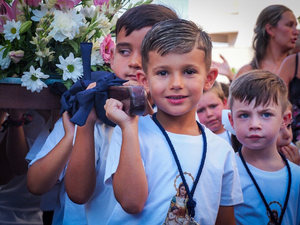 Procesión infantil de la Virgen del Mar, Punta del Caimán. Fuente: Facebook Jenaro Orta