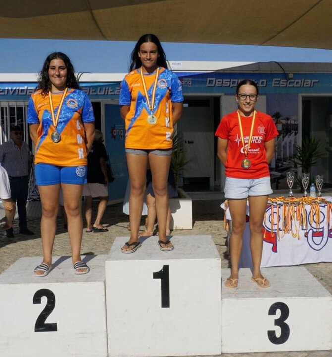 Club Natación Huelva en la Travesía Internacional a Nado del Río Guadiana. Fuente: Facebook Club Natación Huelva