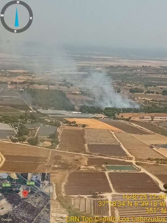 Incendio en el paraje Cañada de Juan Pavón, Bonares. Fuente: Plan Infoca