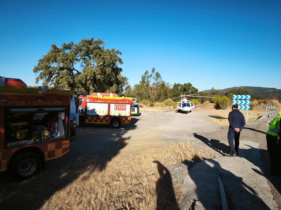 N-435, Lugar del siniestro.  Fuente: Sab Bomberos Huelva Provincia