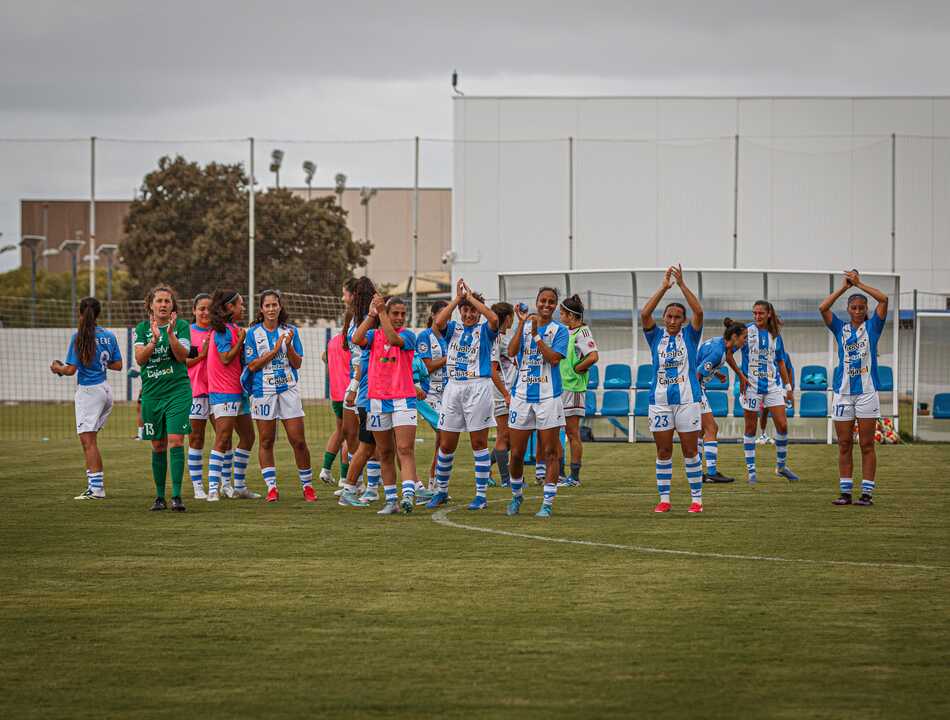 Sporting de Huelva tras acabar el partido. Fuente: X Sporting de Huelva