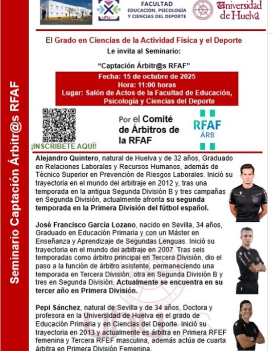 Seminario para ser árbitro de fútbol en Huelva