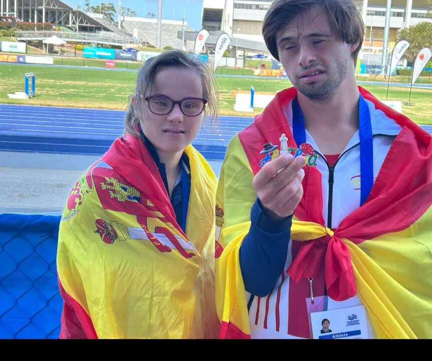 Nicolás y Blanca en el mundial celebrado en Australia. Fuente: Facebook Blanca