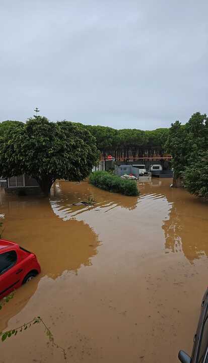 Camping Playa de Mazagón tras el temporal. Fuente: Facebook Camping Playa de Mazagón