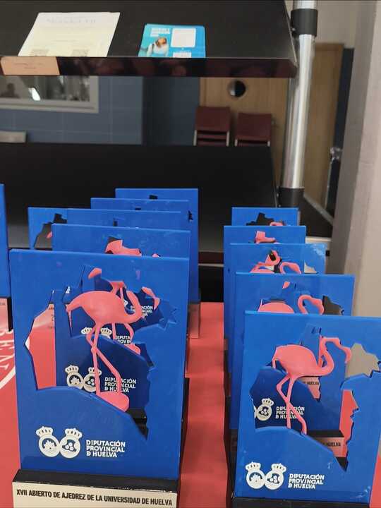 Premios del Torneo Abierto de Ajedrez de la Universida de Huelva. Fuente: Diputación de Huelva