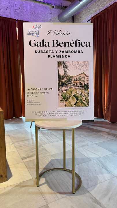 Cartel de la I Cena de Gala con Subasta Benéfica en La Casona