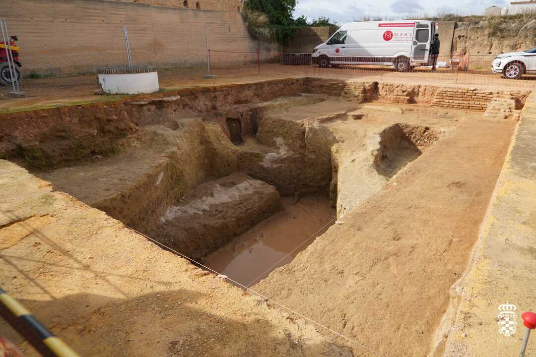 Avanzan las obras del Castillo en Moguer. Fuente: Facebook Ayto. Moguer