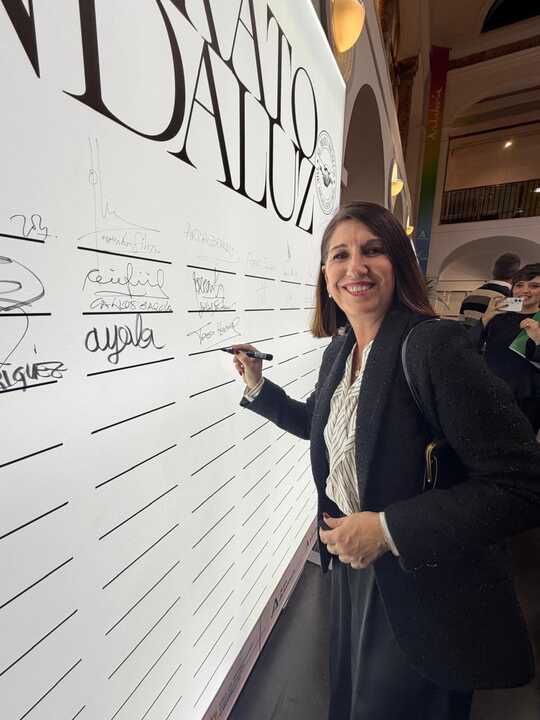Teresa Herrera durante la presentación. Fuente: Facebook Teresa Herrera