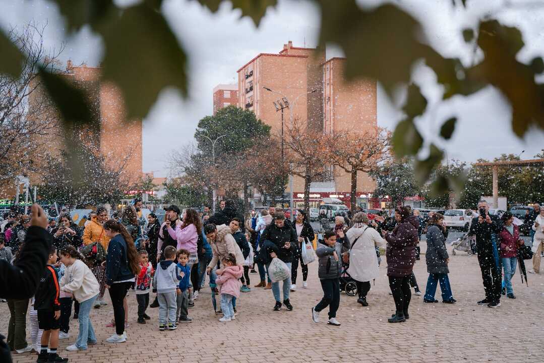 Primera nevada en el barrio de La Orden. Fuente: Ayto. Huelva