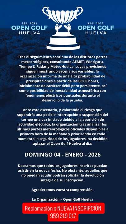 Open Golf Huelva tiene nueva fecha