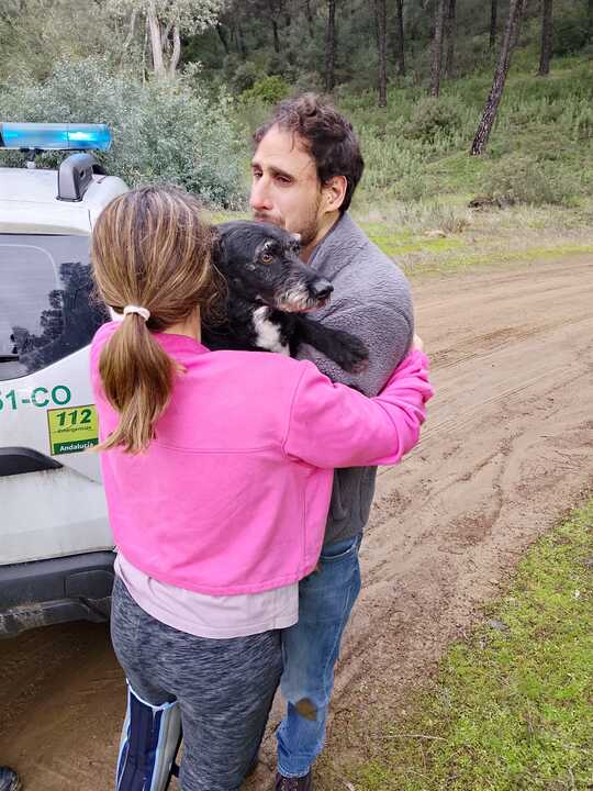 Encuentran a Boro con vida. Fuente: X INFOCA