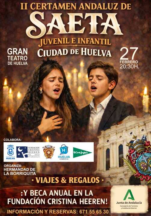 Cartel del II Certamen de Saetas Infantil y Juvenil. Fuente: Ayuntamiento de Huelva
