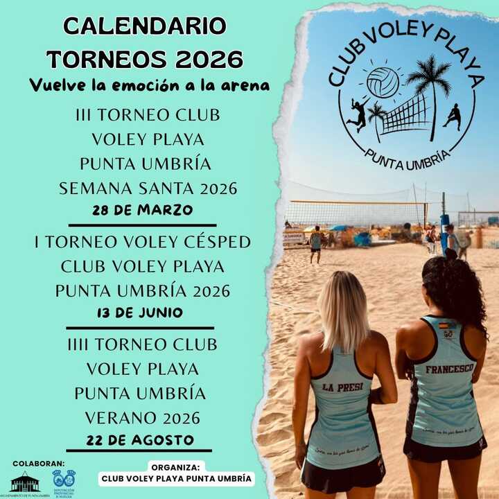 Calendario torneos 2026 del Club Voley Playa Punta Umbría