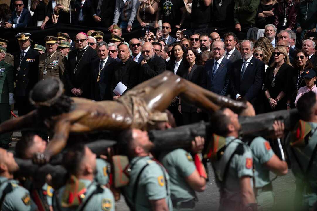 Díaz Ayuso en uno de los actos cofrades en Málaga