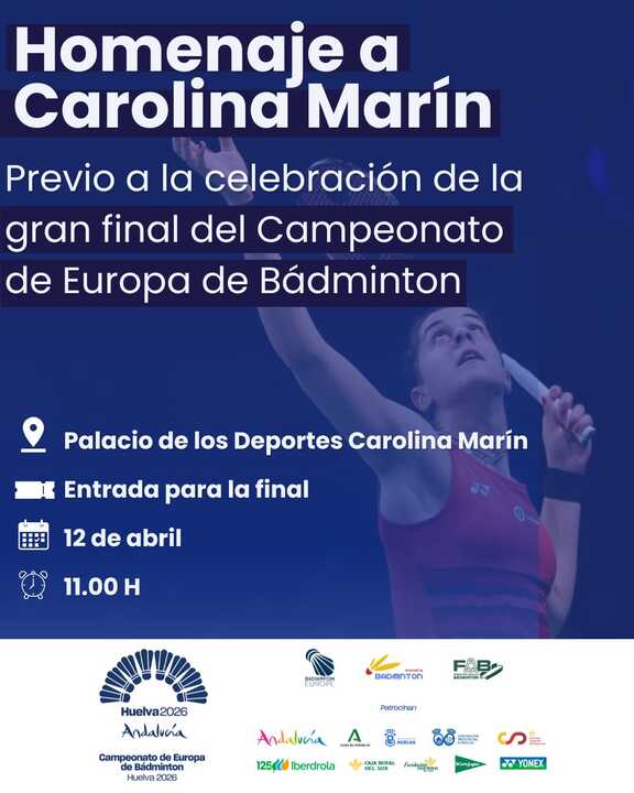 Homenaje a Carolina Marín. Fuente: Ayto. Huelva