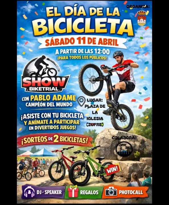Cartel del Día de la Bicicleta en Zufre