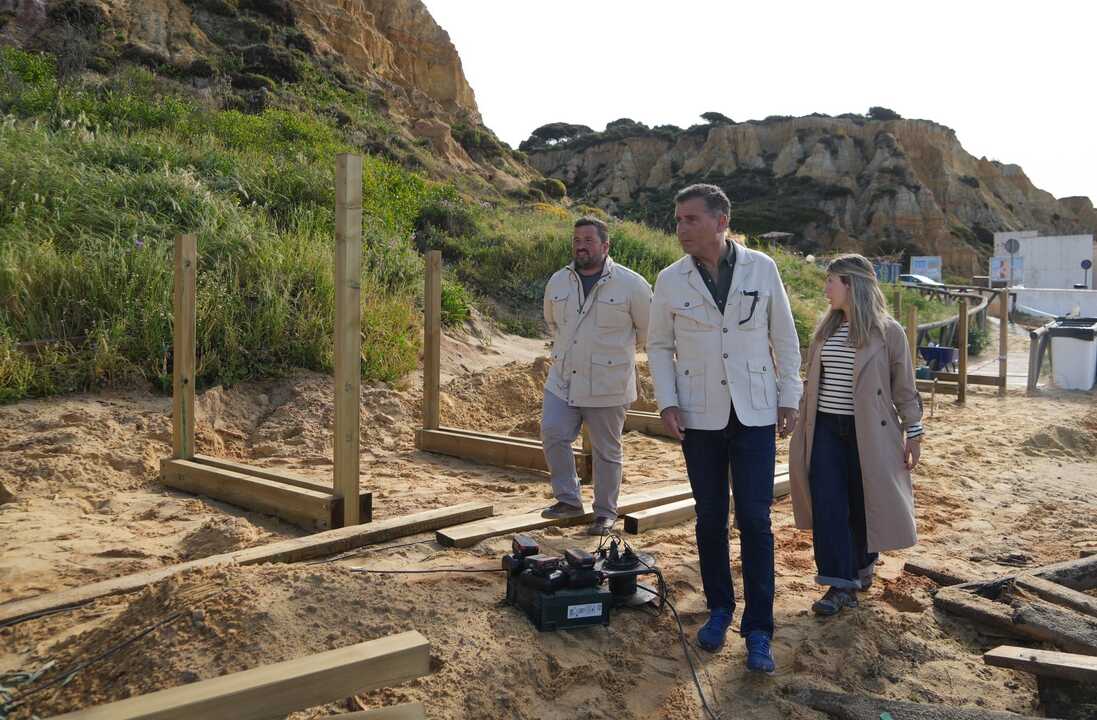 Obras de construcción de la nueva pasarela. Fuente: Ayuntamiento de Moguer