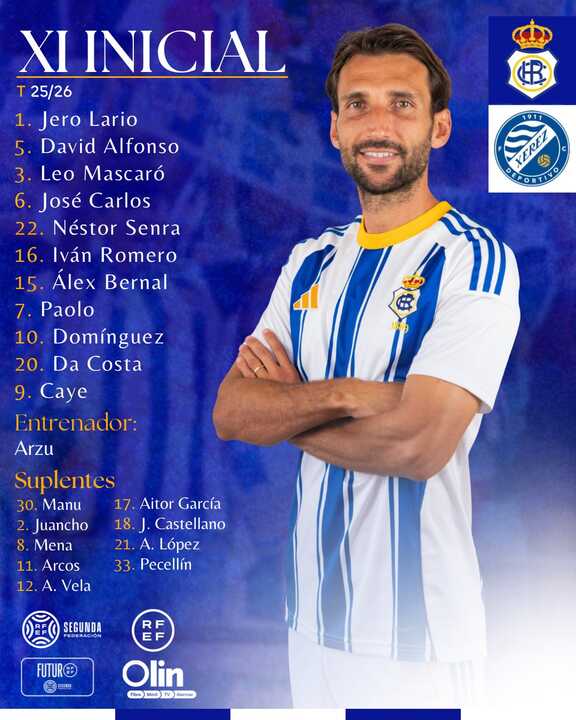 Once inicial del Recre. Fuente: X Recreativo de Huelva