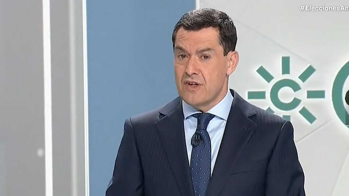 Juanma Moreno en el debate de Canal Sur