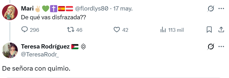 Polémica en la publicación de Teresa. Fuente:  X