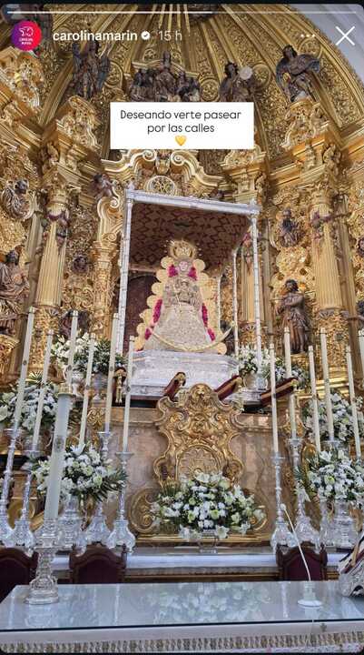 Carolina Marín visita a la Blanca Paloma. Fuente: Instagram Carolina